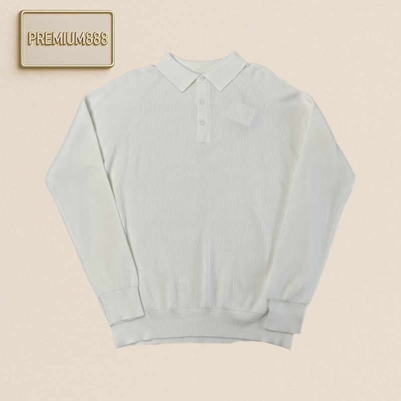 Bruno Cucinelli Longsleeve Polo White