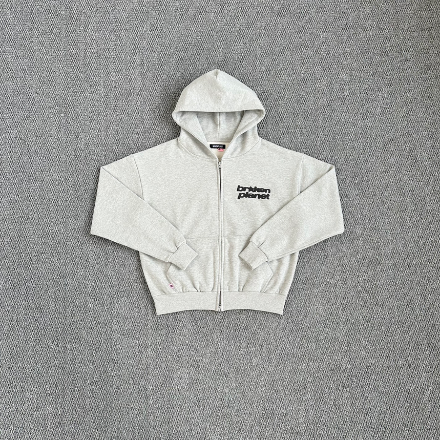Broken Planet Zipper Grey